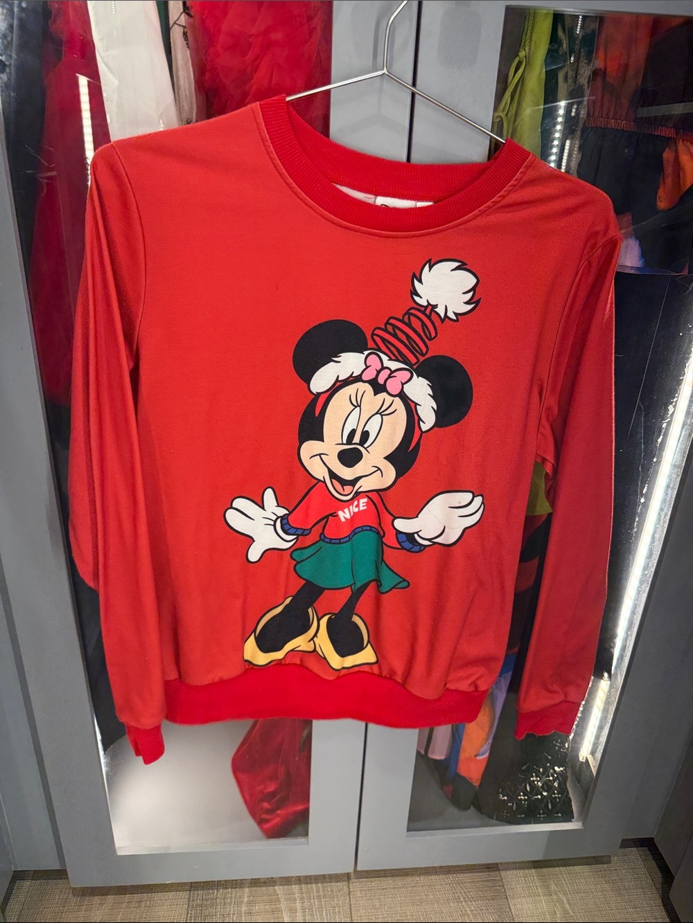 PatPat Red Minnie Mouse Pullover Sweatshirt